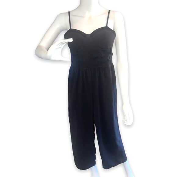 Band of Gypsies Black Jumpsuit with Velour Bust Accent - Picture 4 of 15